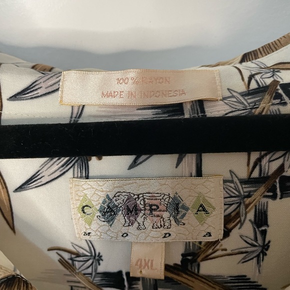 Vintage Campia Hawaiian Patterned Button Up Short Sleeve Shirt Plus Size 4XL - Picture 3 of 3